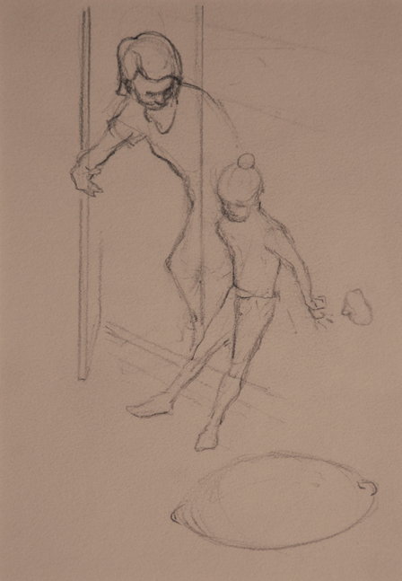Sketch work Winter scene